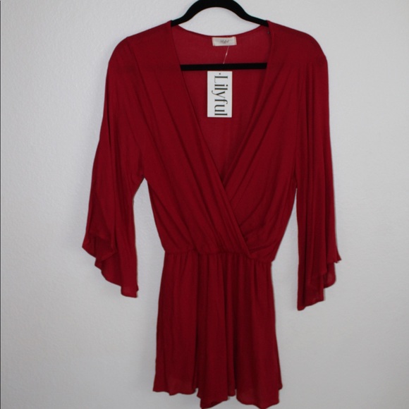 Lilyful Other - NWT Lilyful Red Romper - Large